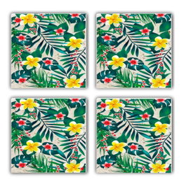 Hermia TBA5718834 Alfombrilla de Cristal de Piedra Natural Juego de 4 Piezas 10x10x1cm